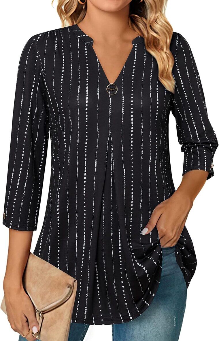 VALOLIA Women's Tunic Tops - Versatile V-Neck Style for Every Occasion