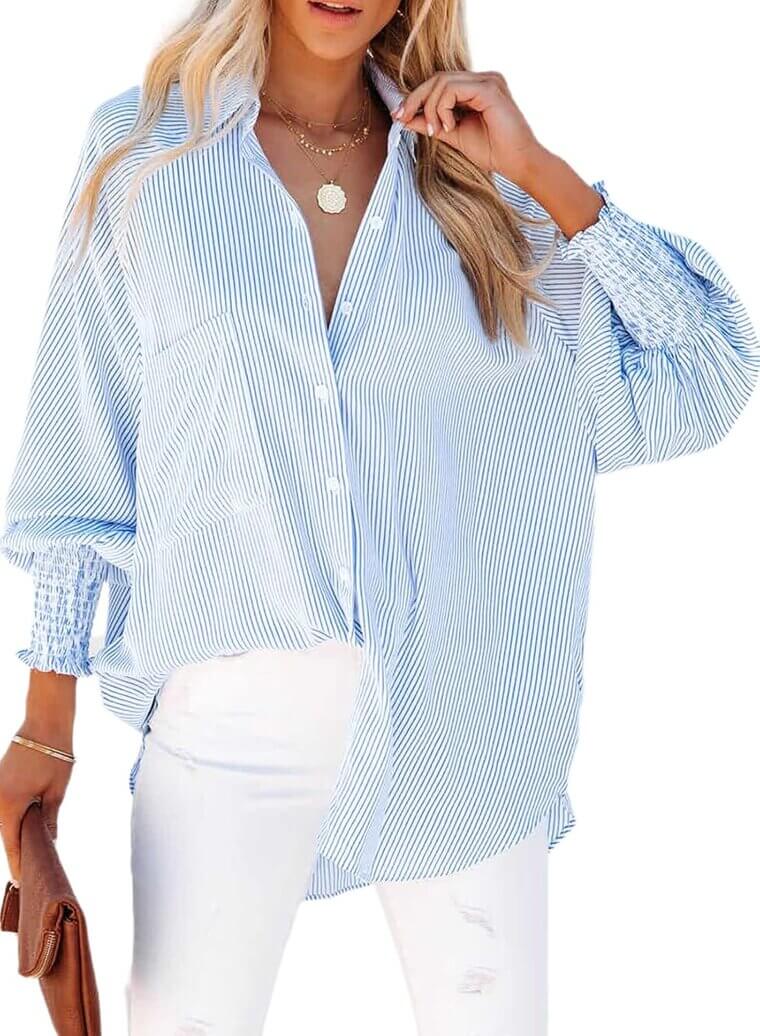 Striped Boyfriend Shirt - Stylish, Comfortable, and Versatile!