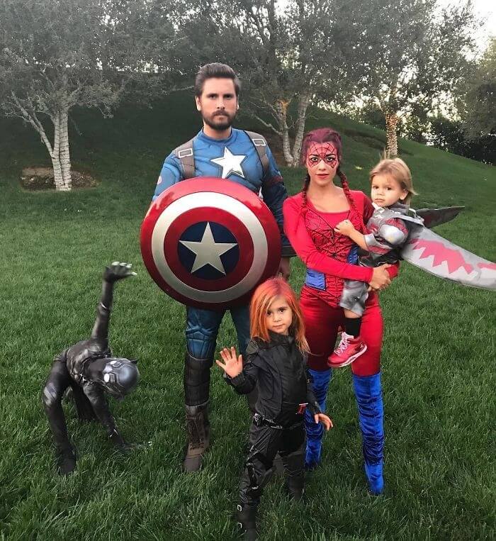 Kourtney Kardashian, Scott Disick, Mason, Penelope, And Reign As The Avengers