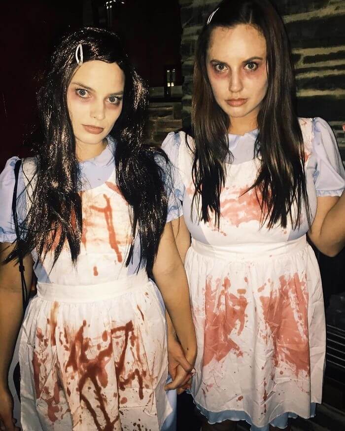 Margot Robbie And Sophia Kerr As The Twins From The Shining