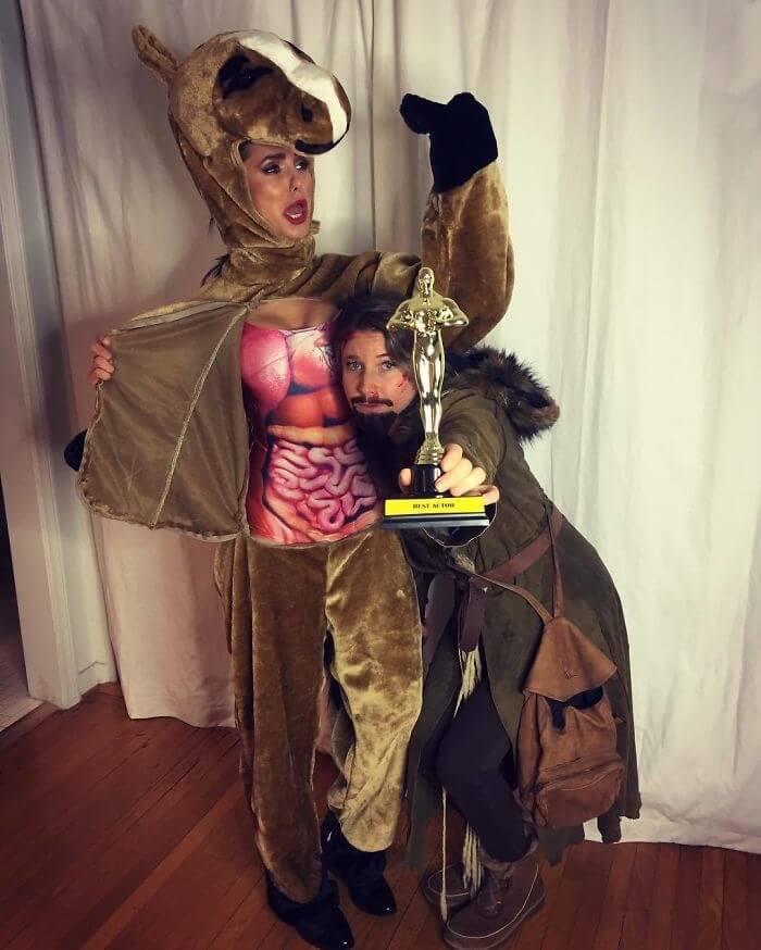 Nina Dobrev And A Friend Win An Oscar As Leonardo DiCaprio And The Horse From The Revenant