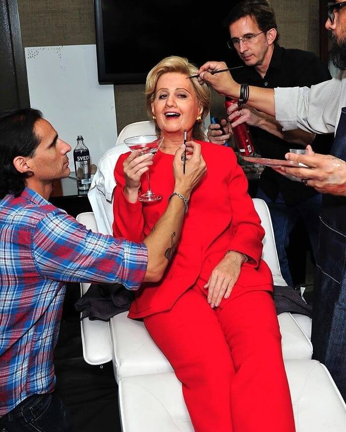 Katy Perry Rocks The Pant Suit As Hillary Clinton
