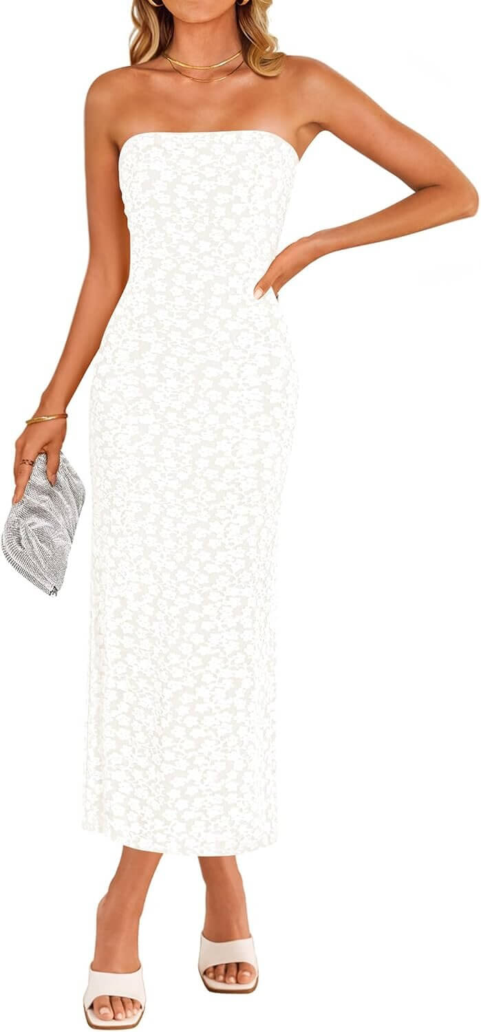 ZESICA Boho Strapless Dress - Perfect for Beach & Parties - Enjoy 38% Off!