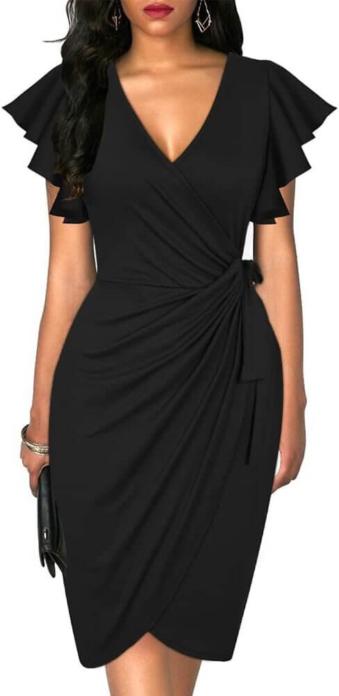 Oten V Neck Dress - Perfect for Weddings & Parties - Don’t Miss the 18% Discount!