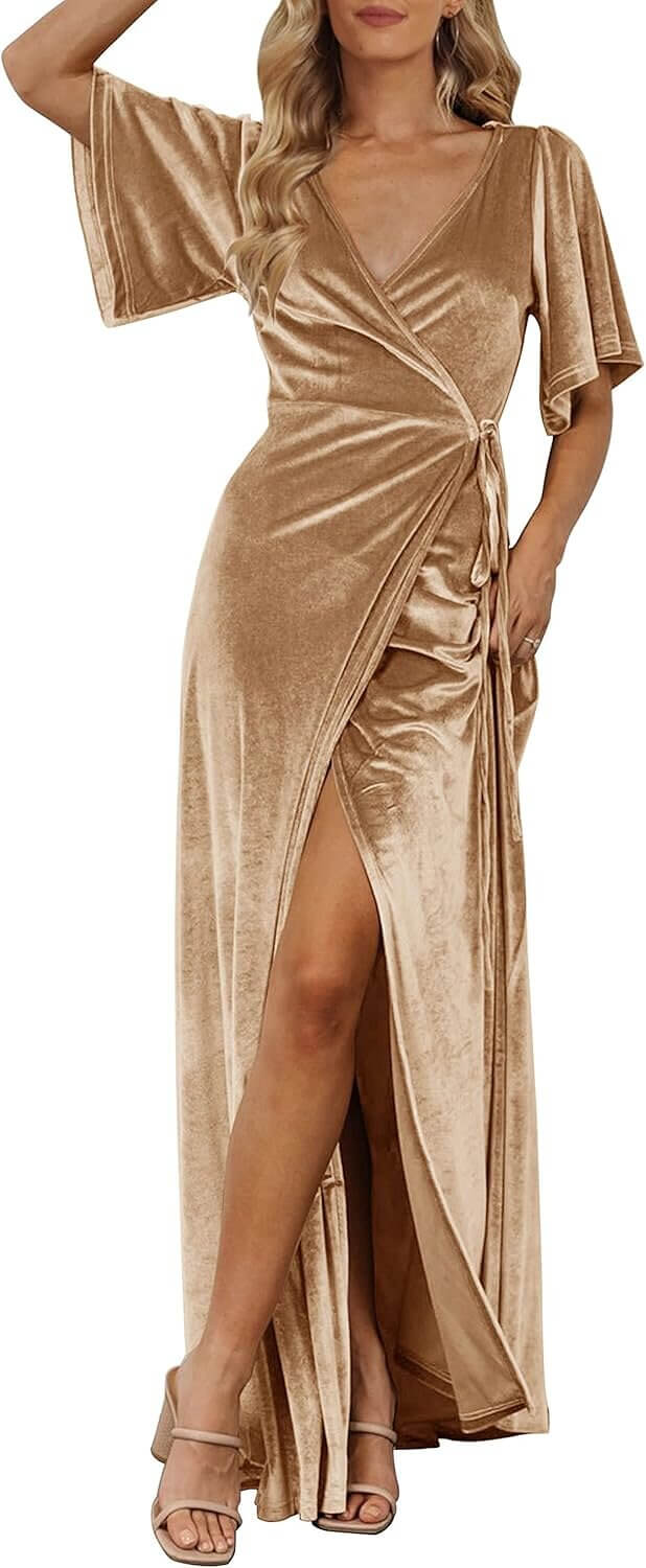 Velvet Maxi Dress - Perfect for Weddings & Parties! - 21% Off!