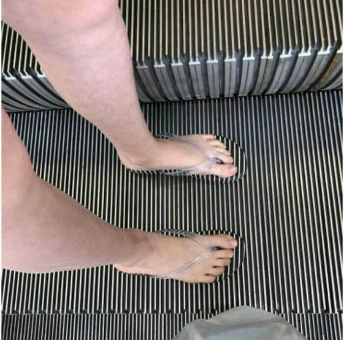 Dangerous Sandal-Escalator Combination