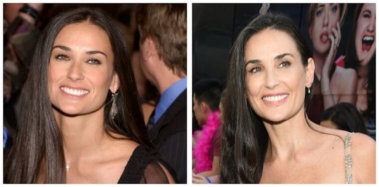 Demi Moore - 2002 Vs. 2017 (15 Year Difference)