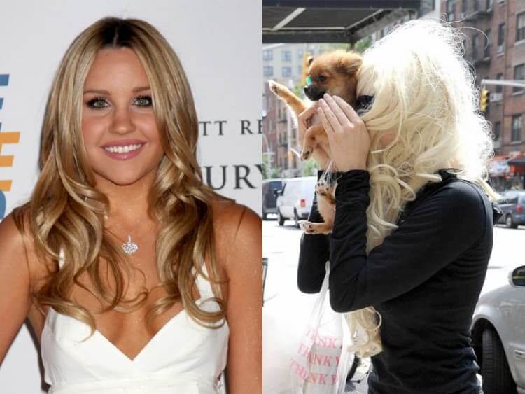 Amanda Bynes Uses Her Hair As A Shield
