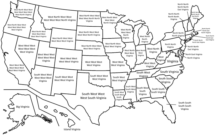 Every State In Relation To Virginia