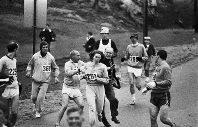 Boston Marathon Runner Kathrine Switzer Gets Thrown Out