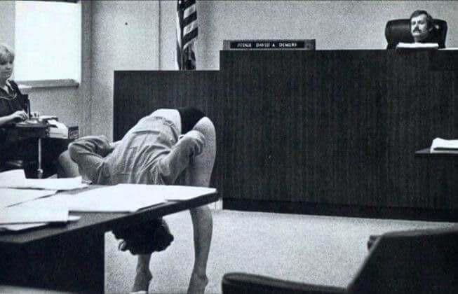An Exotic Dancer Displays Her Underwear To A Judge