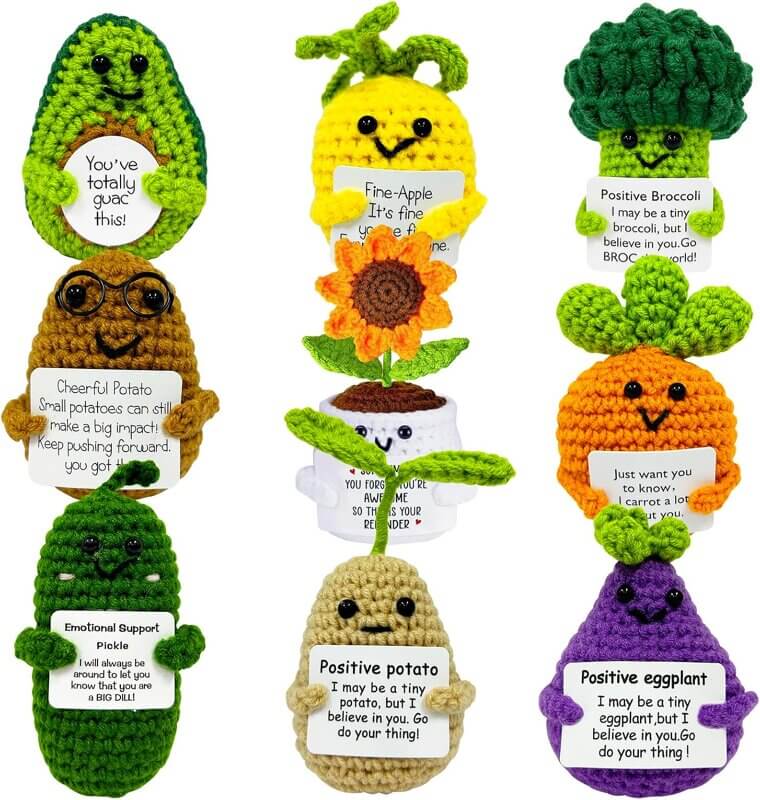 Positive Crochet Plushies - Cute, Handmade Support Gifts - Don’t Miss the 14% Discount!