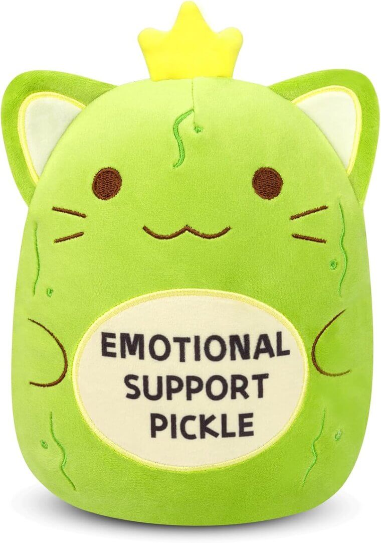 Pickle Cat Plush - Your Emotional Support Buddy! 