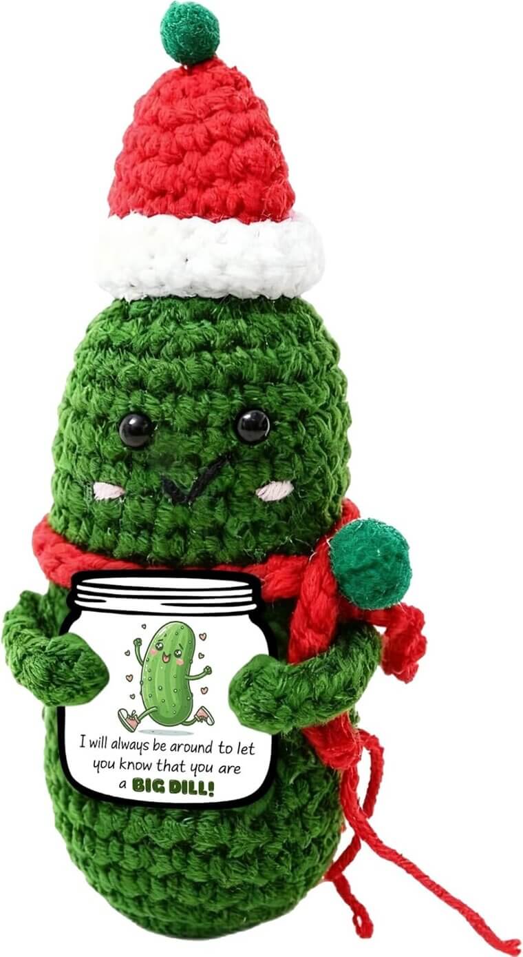 Crochet Pickle Gift - Fun, Handmade, Emotional Support - Don’t Miss the 34% Discount!