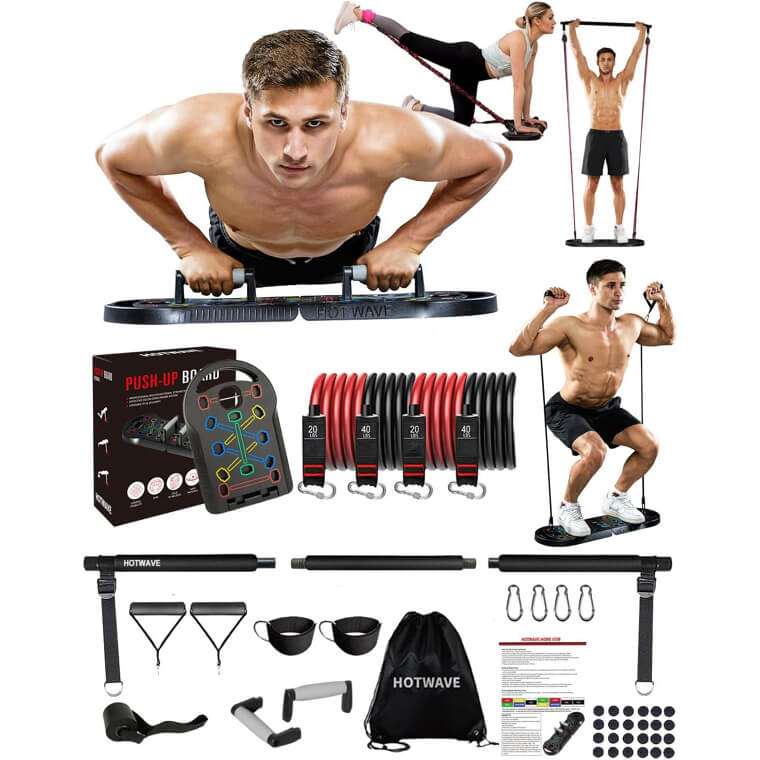 HOTWAVE Push Up Board: Portable 20-in-1 Home Gym Essential - 17% Off!
