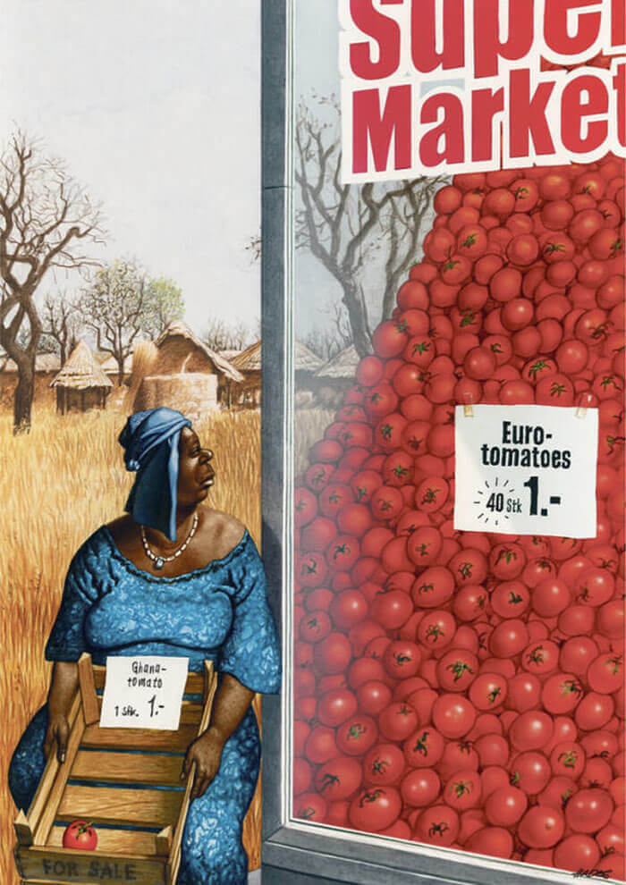 ​A Supermarket In Ghana Swallows A Local Woman With Cheaper "Euro-Tomatoes"