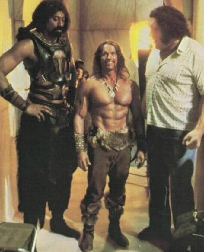 Wilt Chamberlain, Arnold Schwarzenegger, and Andre the Giant, 1983