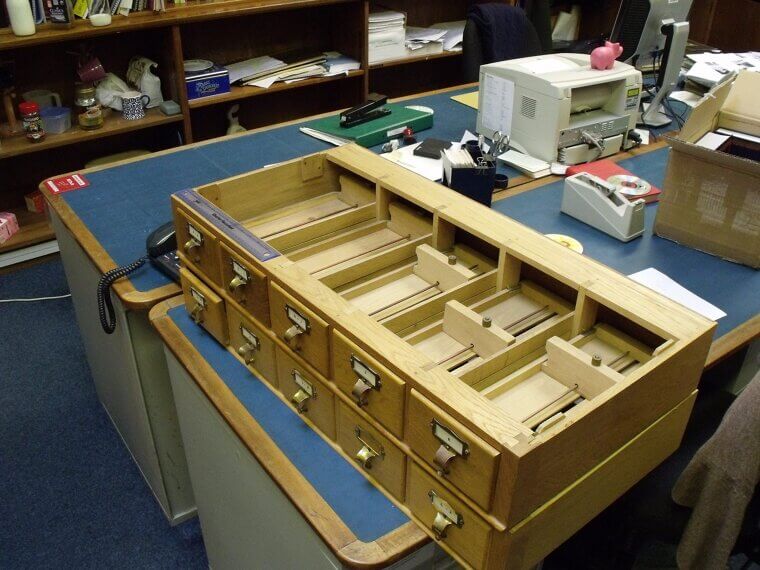 Library Card Catalog for Office Supplies