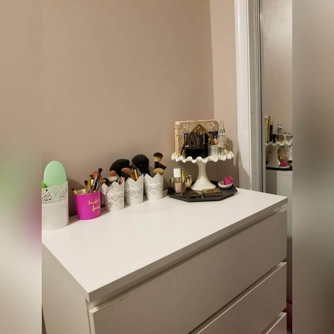 Cake Stand Vanity Storage