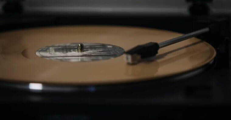 Turntable and Stacks of Vinyl Records