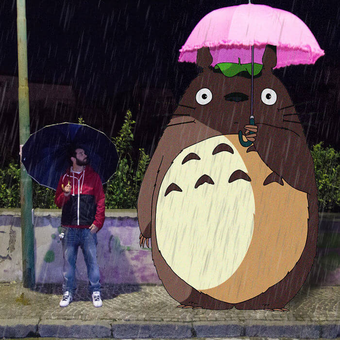 Nothing To See Here, Just Totoro And His Pink Umbrella
