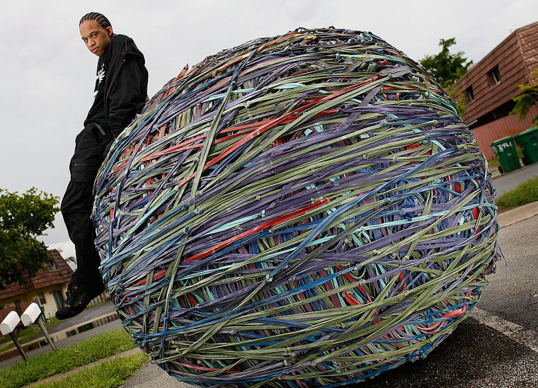 The Largest Rubber Band Ball Ever Made Weighs Over 9,000 Pounds