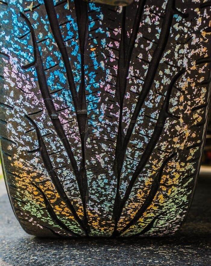 When You Drive Over Chalk Paint On A Hot Day