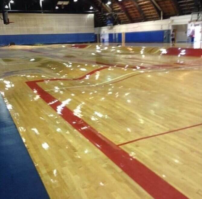 What It Looks Like When A Pipe Bursts On A Basketball Court