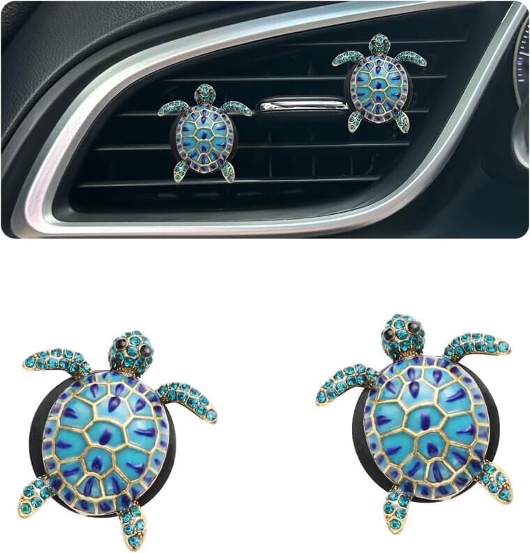 Sea Turtle Car Decor - Cute Beach Vibe Air Freshener Clips