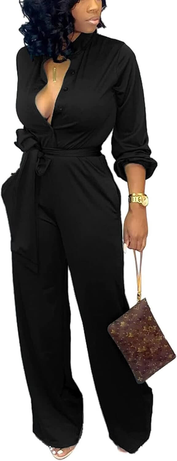SxClub Women's Jumpsuit - Elegant Style with Pockets for All Occasions 