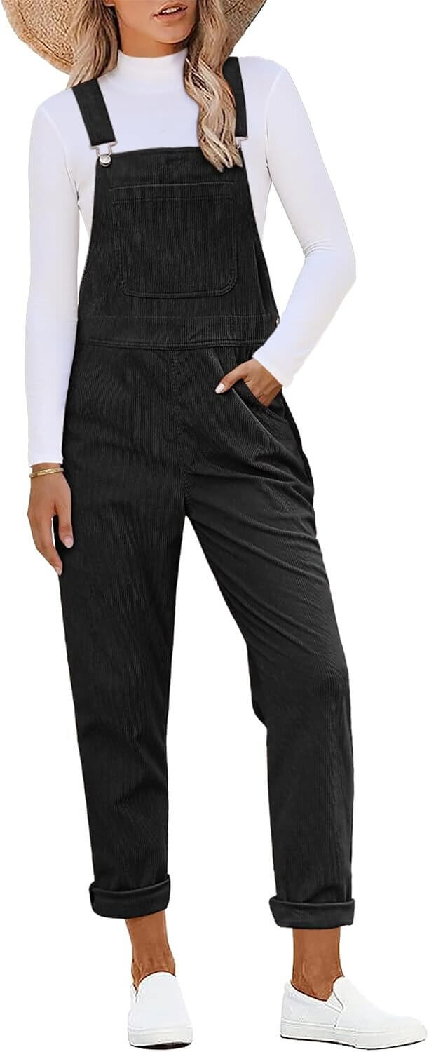 Luvamia Corduroy Overalls - Trendy 90s Style with Adjustable Straps and Pockets - 36% Off!