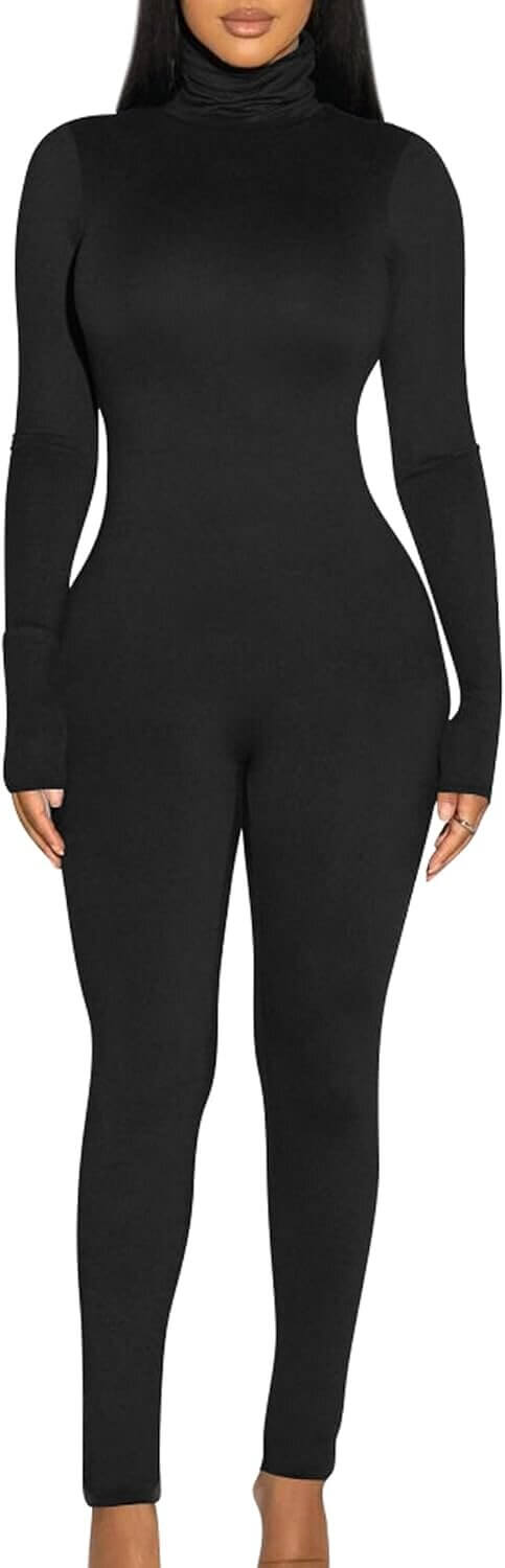 BORIFLORS Jumpsuit - Chic Turtleneck, Perfect for Clubbing! 