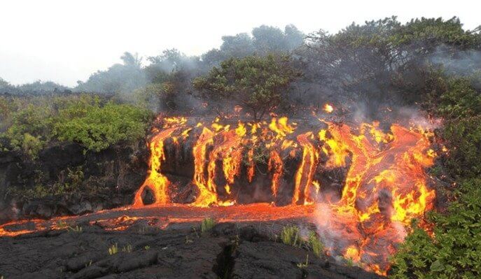 A cachoeira de lava