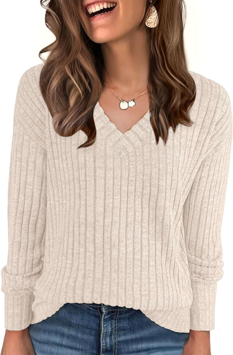 ANRABESS Fall Tops - Comfy V Neck Sweaters for You - Now 67% Off!