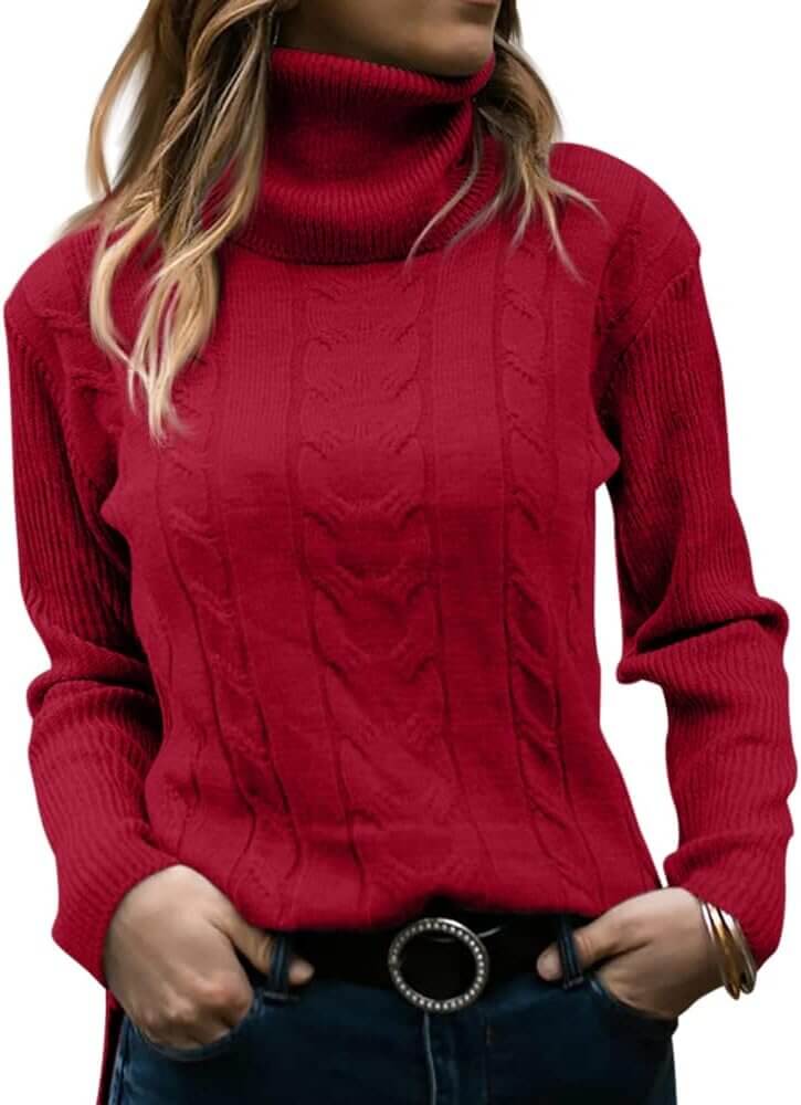 Langwyqu Turtleneck Sweater - Cozy Cable Knit Style - Enjoy 26% Off!