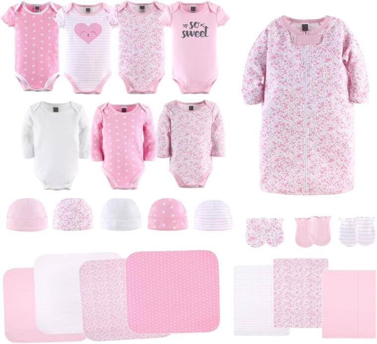 Peanutshell Baby Layette Set - 23 Piece Newborn Girl Essentials - Now 8% Off!