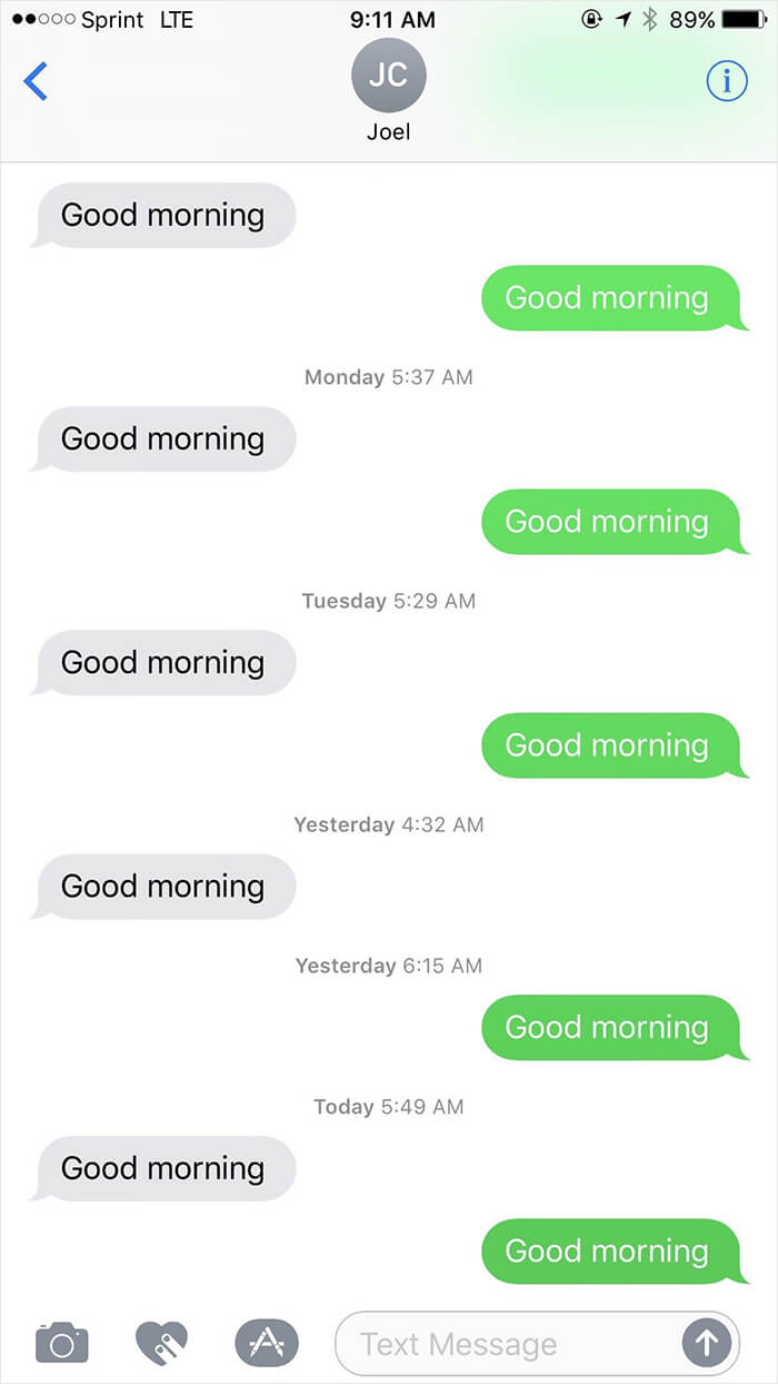His 60-Year-Old Co-Worker Has Been Texting The Same Thing For A Year