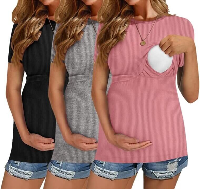 Ekouaer Nursing Tops 3 Pack - Comfortable and Stylish! - Now 25% Off!