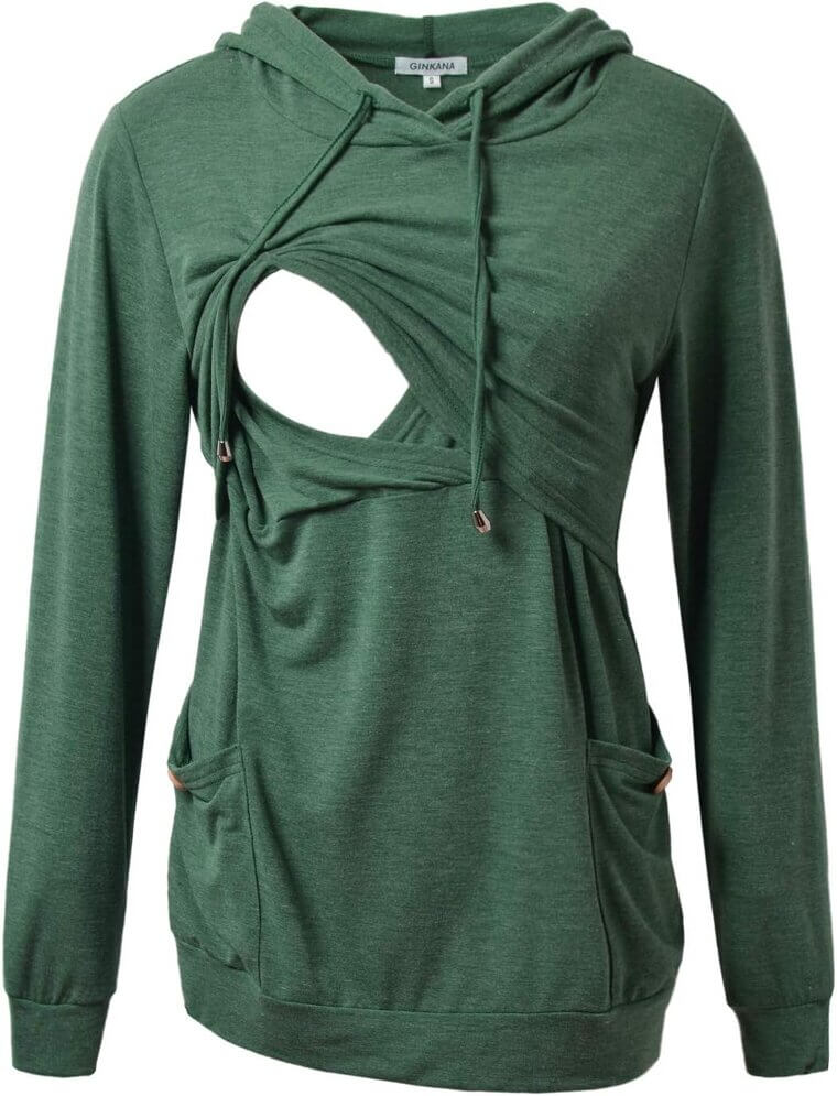 GINKANA Nursing Hoodie - Cozy Comfort for Expecting Moms