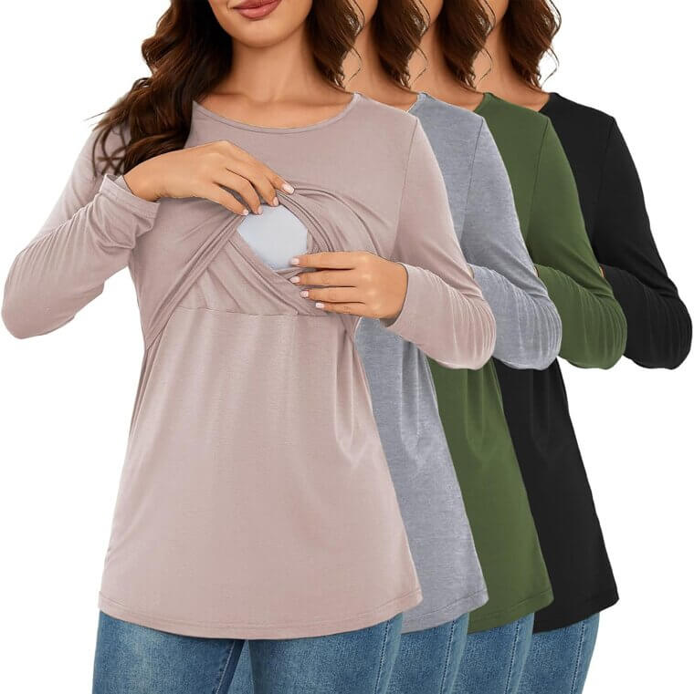Liu & Qu Nursing Tops - Comfortable, Stylish, and Practical for New Moms - Now 21% Off!
