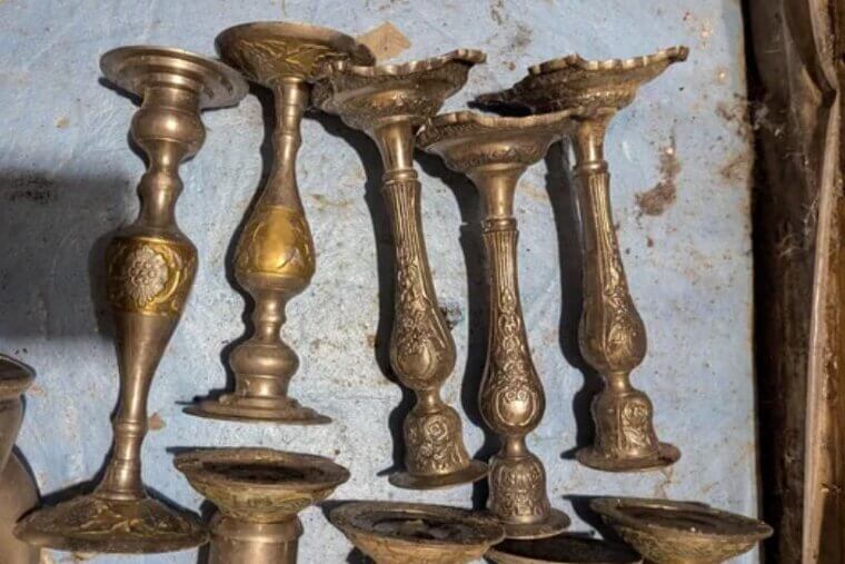 Antique Candle Holders Collecting Dust