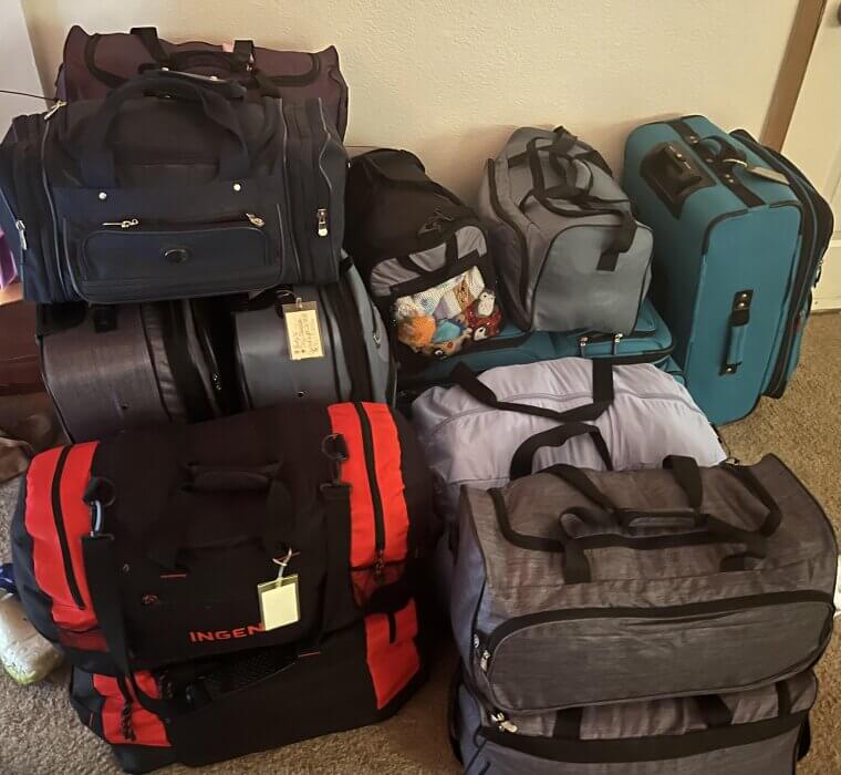 Suitcases and Travel Bags Piling Up