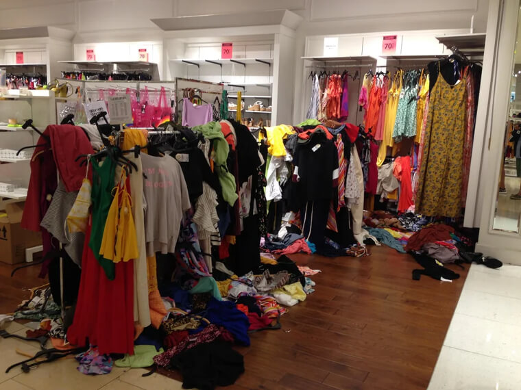 Clearance Sections Are Kept Messy so You Will Buy From New Collections