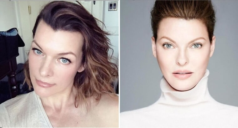 Milla Jovovich and Linda Evangelista