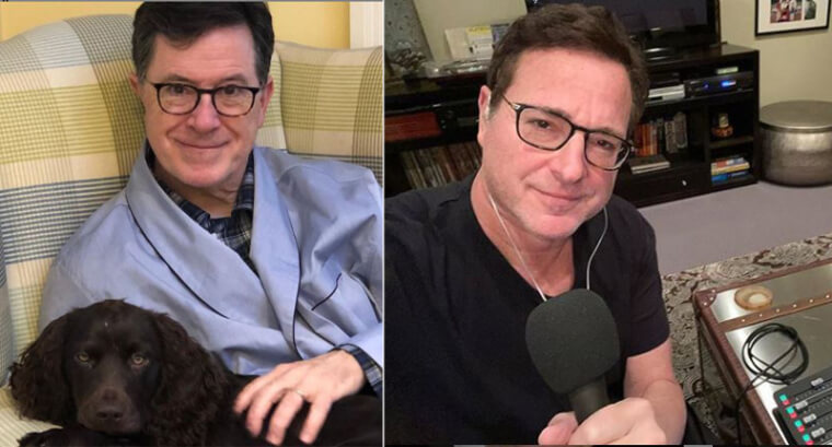 Stephen Colbert and Bob Saget