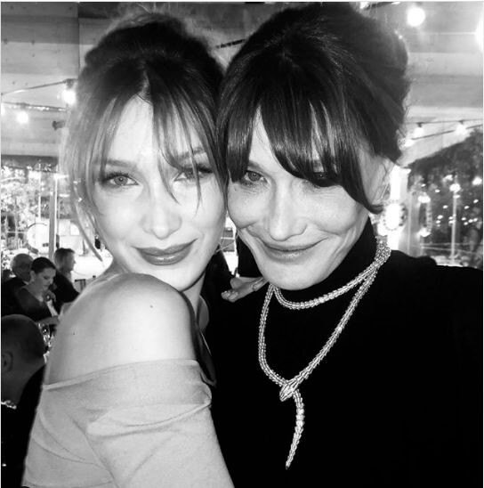 Carla Bruni and Bella Hadid
