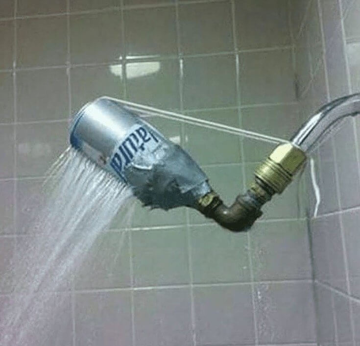Not the Kind of Cold Beer We Want in the Shower