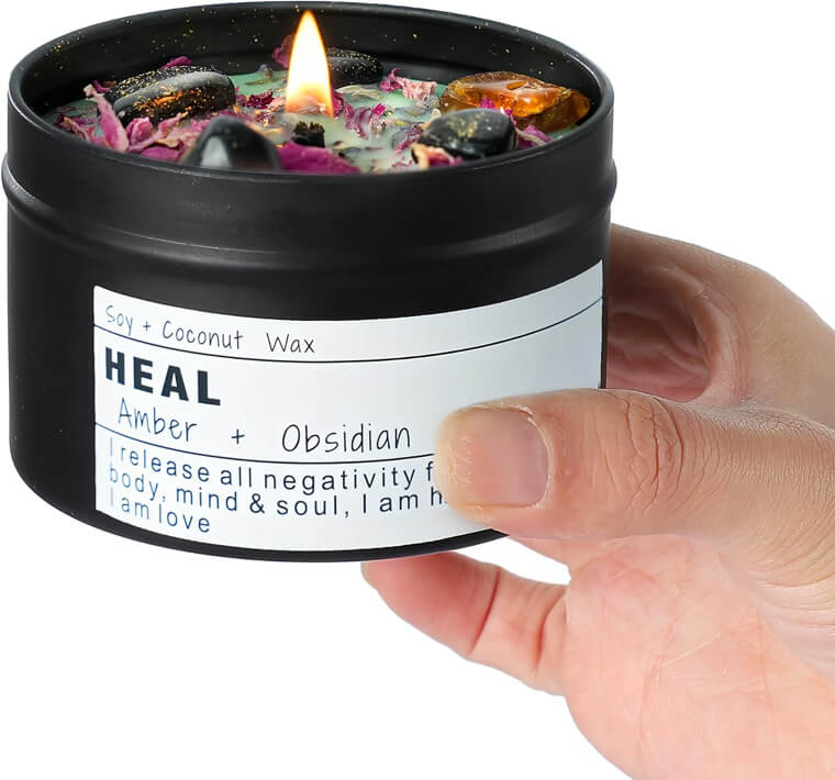 All-Natural Crystal Energy Candle