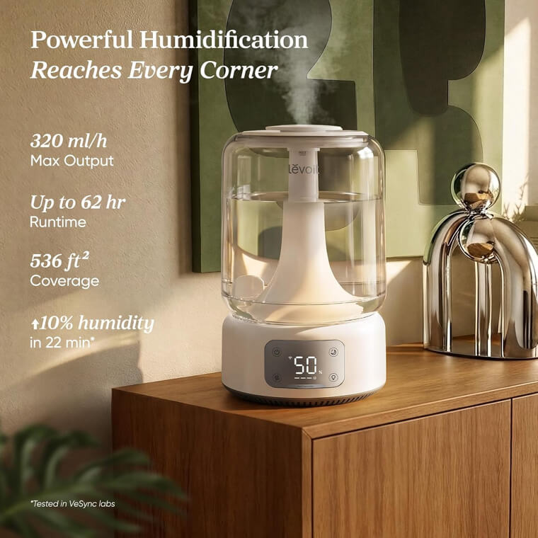 Aesthetic and Effective Humidifier for Small or Large Rooms