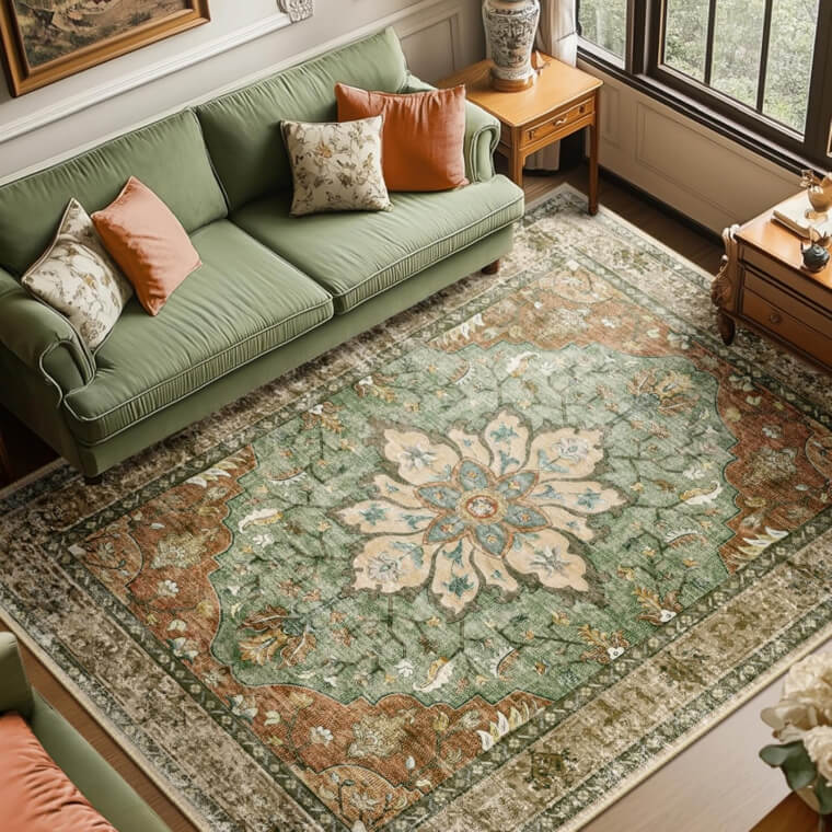 Don't Worry About Mess With This Washable Area Rug